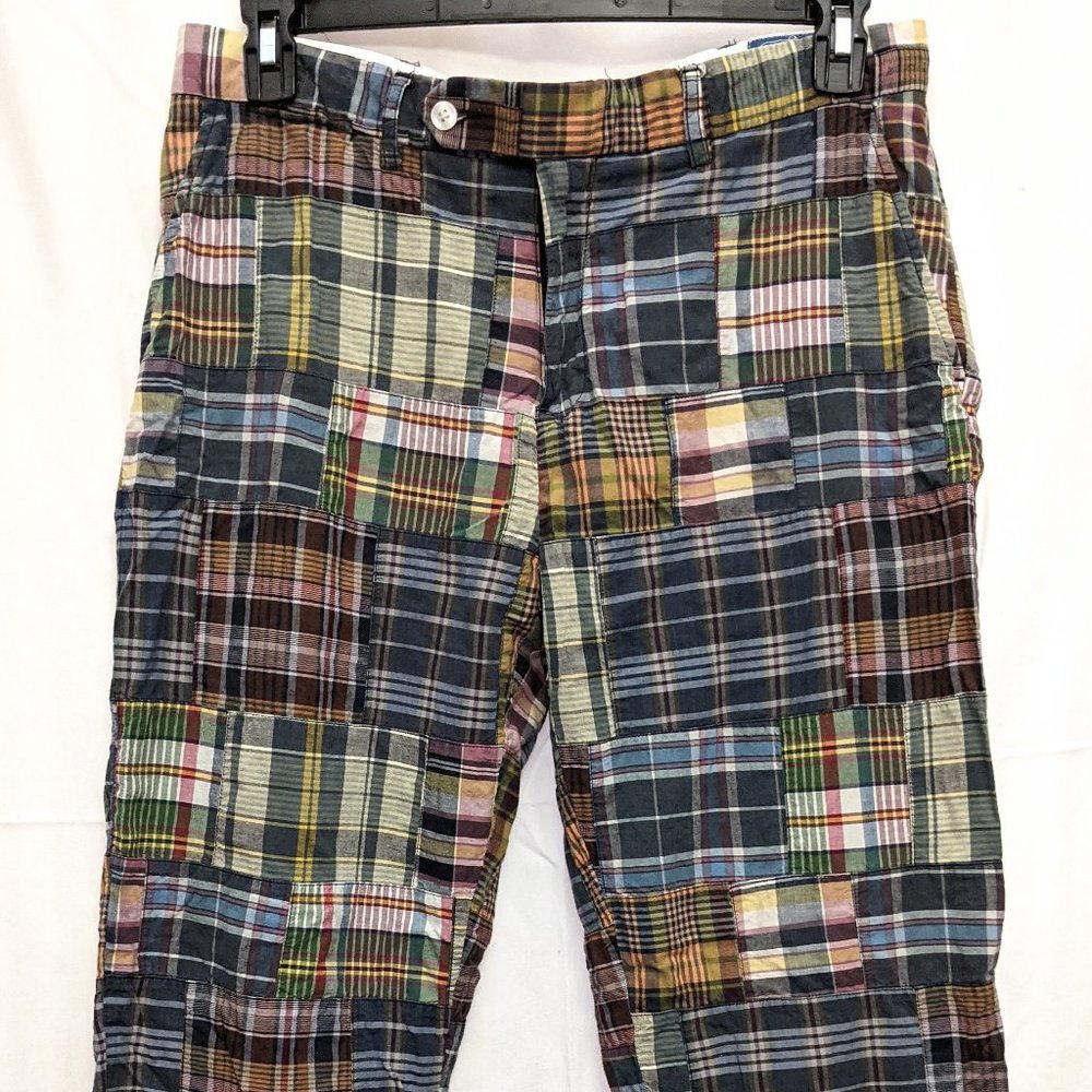 Ralph Lauren Indigo plaid patchwork trouser
